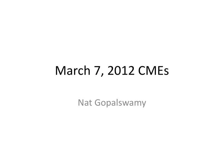 march 7 2012 cmes