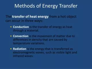 Methods of Energy Transfer