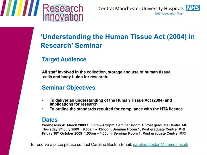 understanding the human tissue act 2004 in research seminar