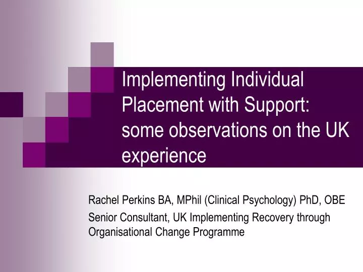 implementing individual placement with support some observations on the uk experience