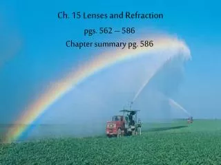 Ch. 15 Lenses and Refraction