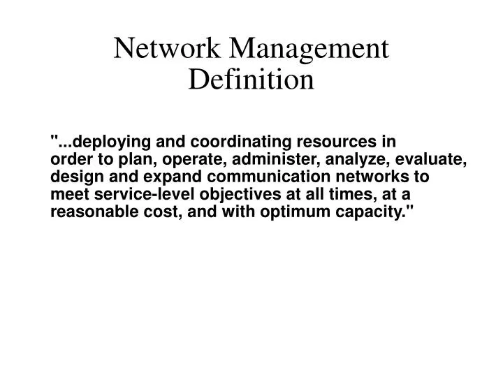 network management definition