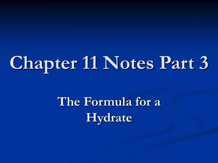 chapter 11 notes part 3