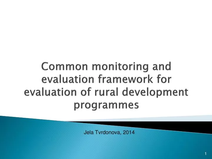 common monitoring and evaluation framework for evaluation of rural development program me s