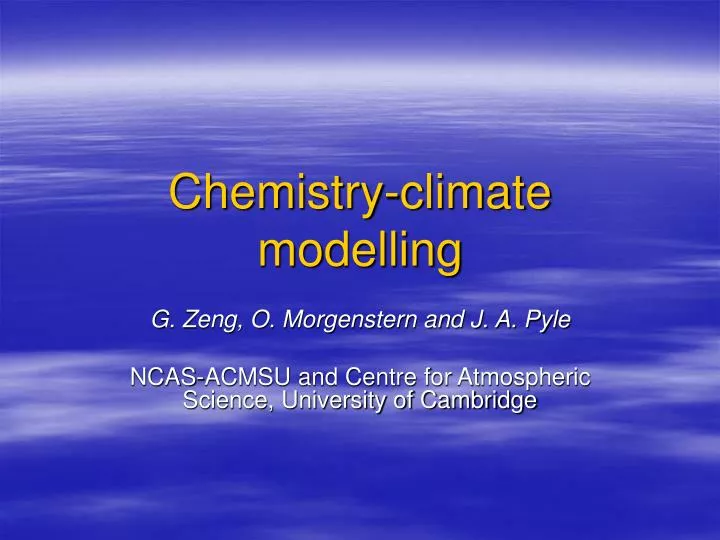 chemistry climate modelling