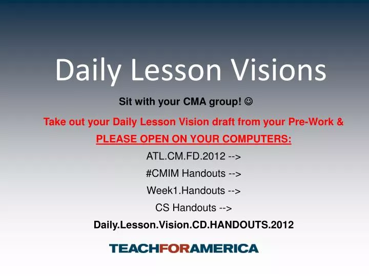 daily lesson visions