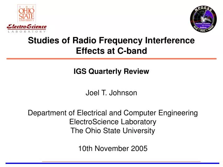 studies of radio frequency interference effects at c band