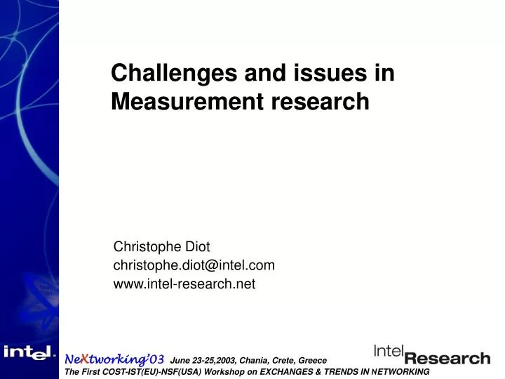 challenges and issues in measurement research