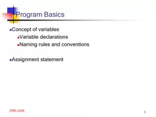 Program Basics
