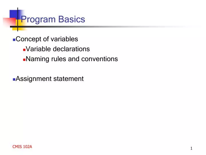 program basics