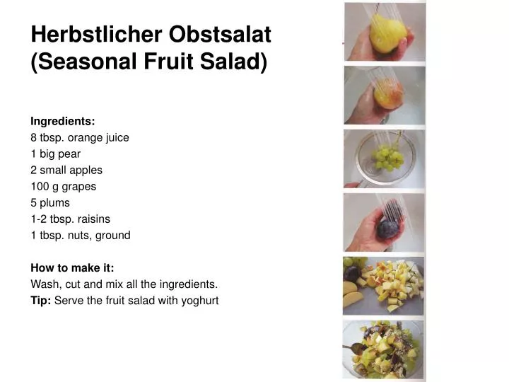 herbstlicher obstsalat seasonal fruit salad
