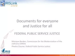 Documents for everyone and Justice for all