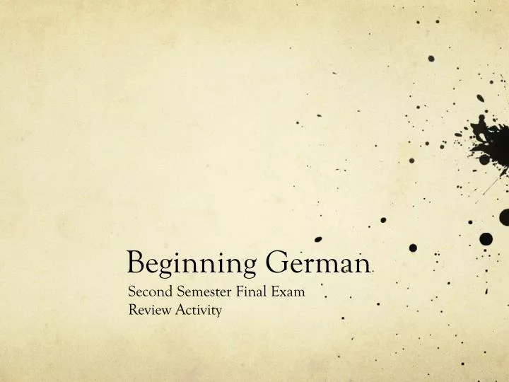 beginning german
