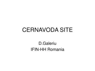 CERNAVODA SITE