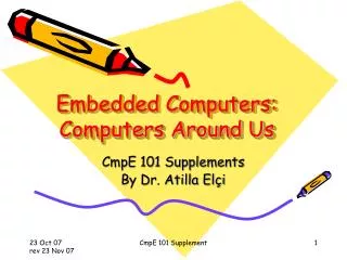 Embedded Computers: Computers Around Us