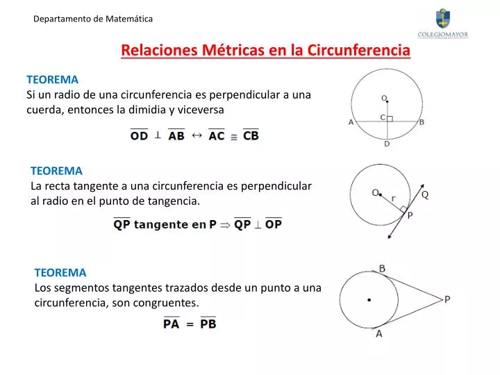 relaciones m tricas en la circunferencia