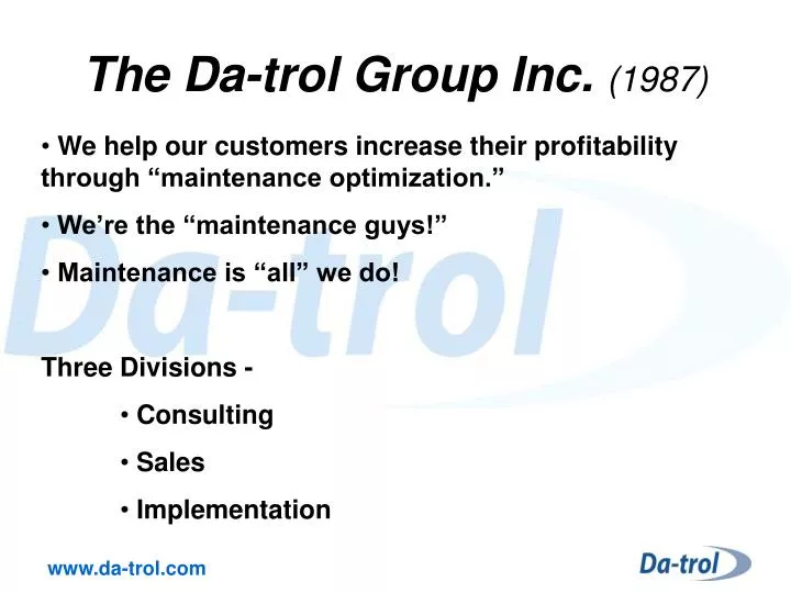 the da trol group inc 1987