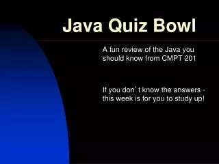 Java Quiz Bowl