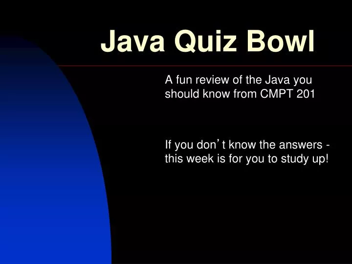 java quiz bowl