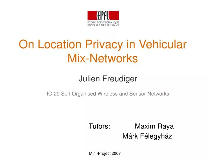 on location privacy in vehicular mix networks