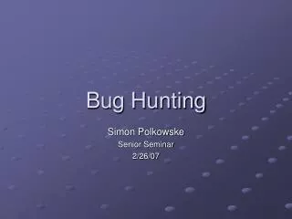 Bug Hunting