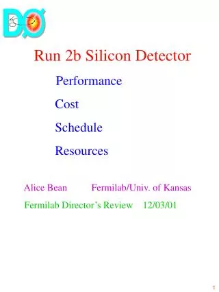 Run 2b Silicon Detector Performance Cost Schedule