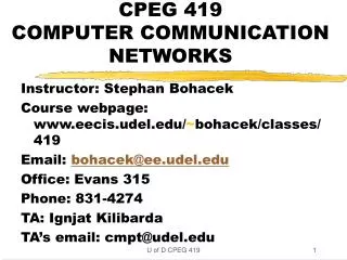 CPEG 419 COMPUTER COMMUNICATION NETWORKS