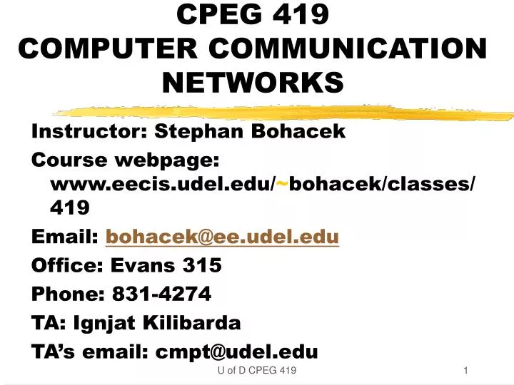 cpeg 419 computer communication networks