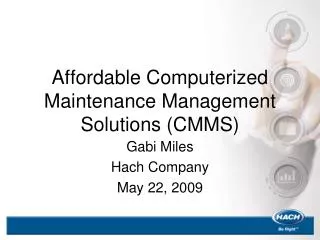 Affordable Computerized Maintenance Management Solutions (CMMS)