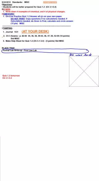 9/24/2012 Standards: MISC RESPONDERS O bjectives :