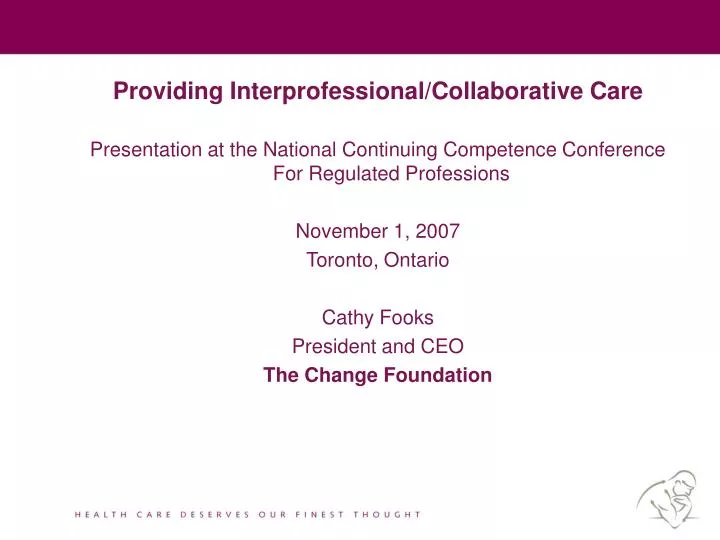 providing interprofessional collaborative care