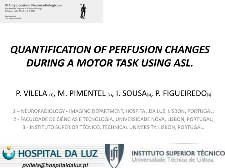 quantification of perfusion changes during a motor task using asl