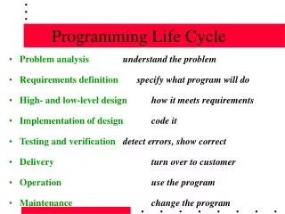 Programming Life Cycle