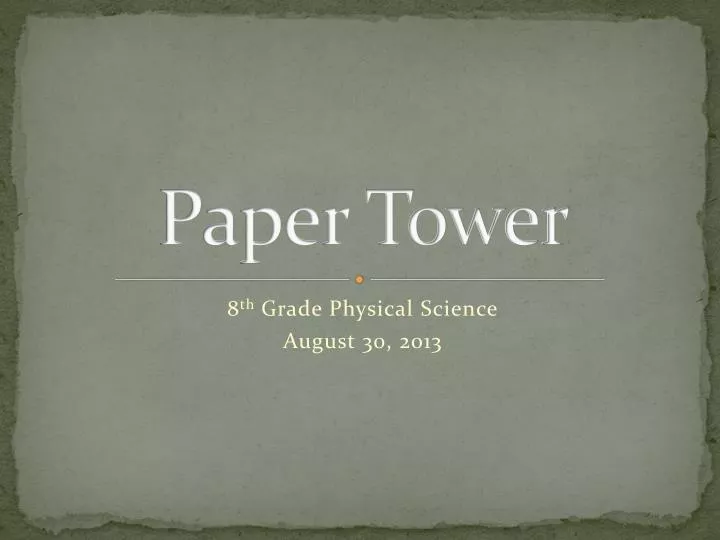 paper tower