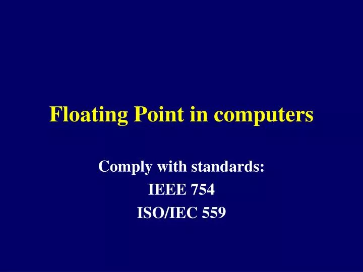 floating point in computers