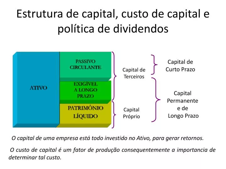 estrutura de capital custo de capital e pol tica de dividendos