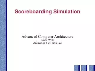 Scoreboarding Simulation