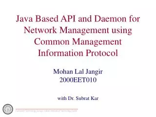 Java Based API and Daemon for Network Management using Common Management Information Protocol