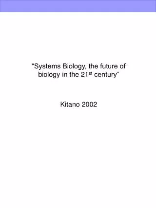 systems biology