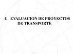 EVALUACION DE PROYECTOS DE TRANSPORTE