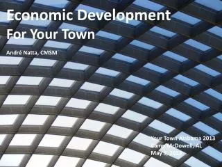 Economic Development For Your Town Andr é Natta, CMSM