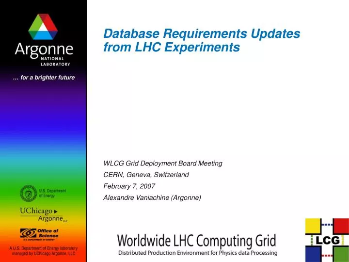 database requirements updates from lhc experiments