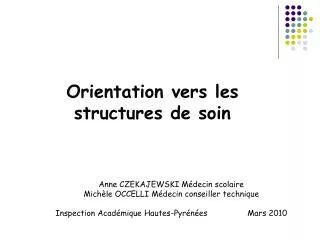 orientation vers les structures de soin
