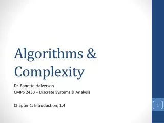 Algorithms &amp; Complexity