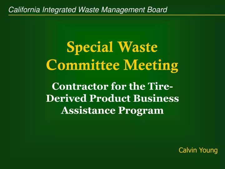 special waste committee meeting