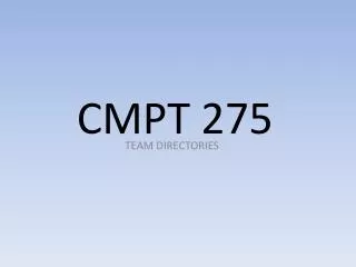 CMPT 275