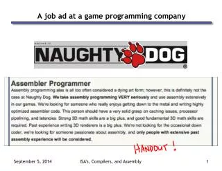 A job ad at a game programming company