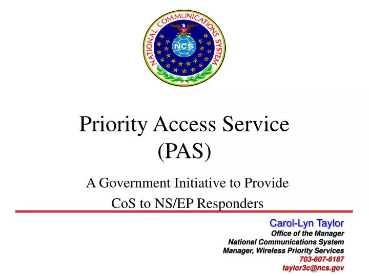 priority access service pas