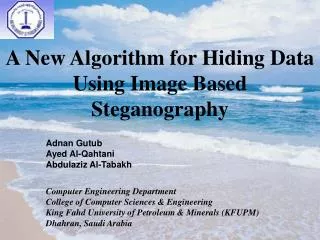 A New Algorithm for Hiding Data Using Image Based Steganography