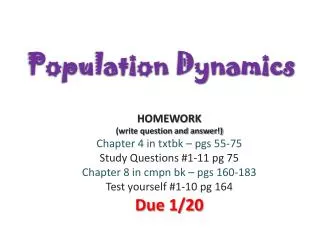 Population Dynamics